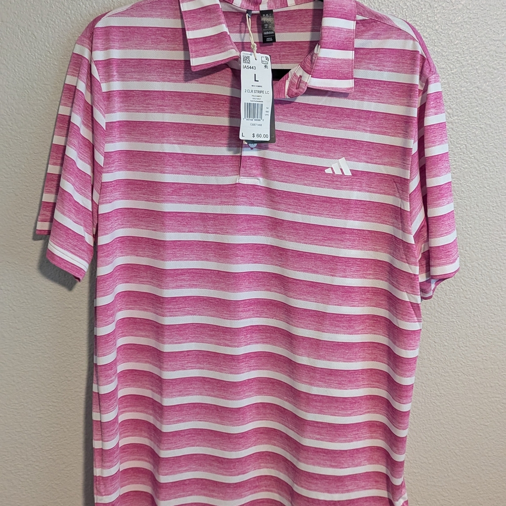 Adidas Classic Pink White Polo Shirt